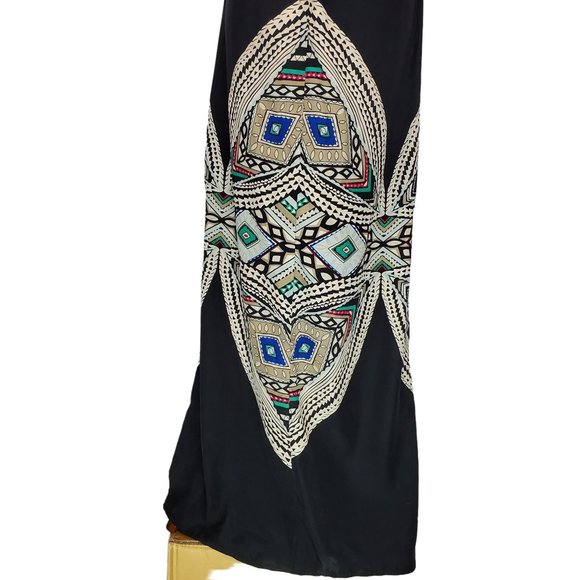 Massimo Womens Dress sz S Strapless black multicolor maxi length - Picture 8 of 8